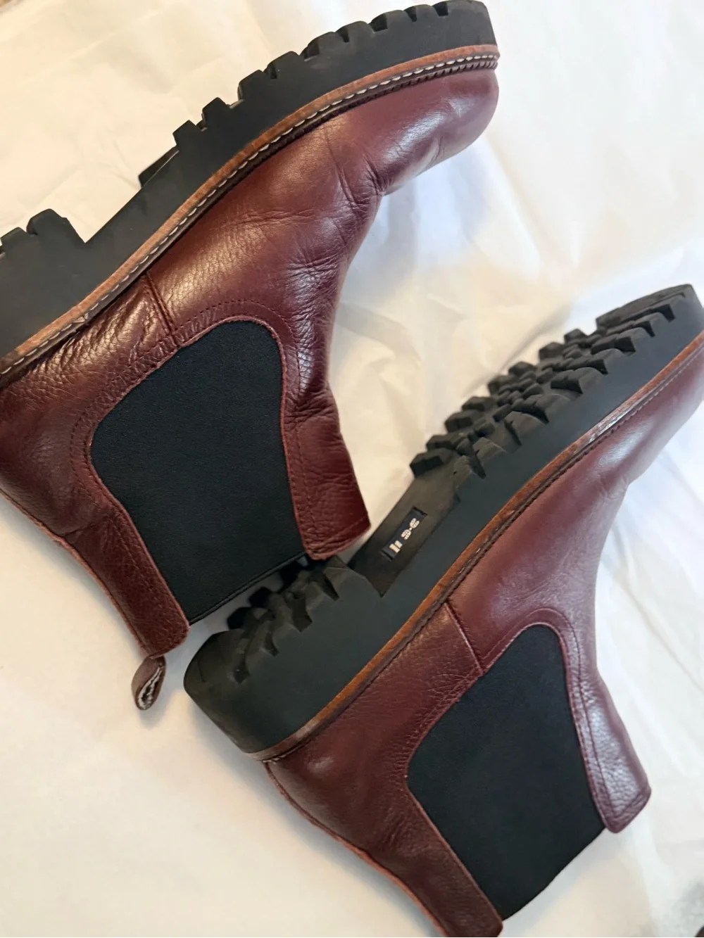 Caslon Men's Burgundy Leather water proof Chukka Boots with Black Elastic Panels